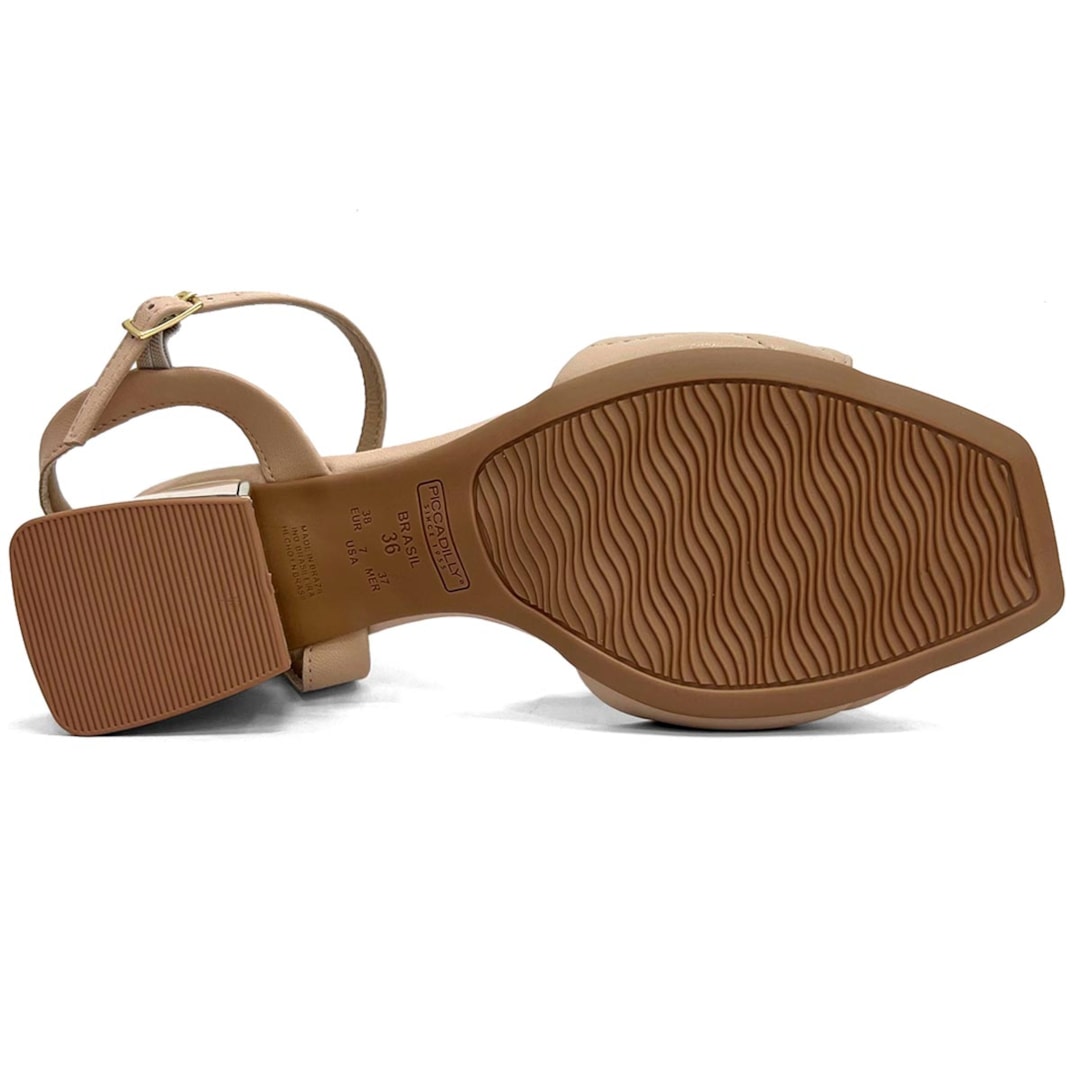 Sandália Piccadilly Conforto Salto Bloco 543086 Rose