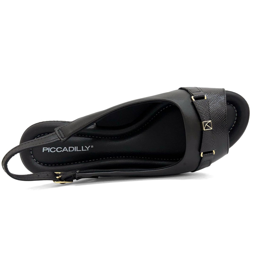 Sandália Piccadilly Conforto Salto Bloco 566058 Preto