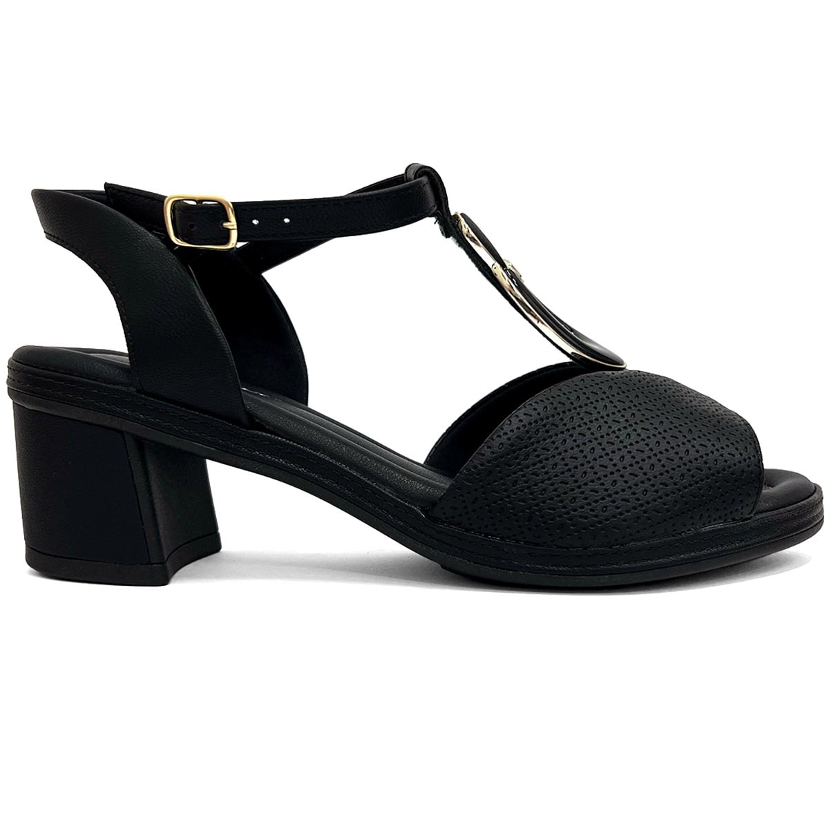 Sandália Piccadilly Conforto Salto Bloco 566060 Preto Sandália Piccadilly Conforto Salto Bloco 566060 Preto