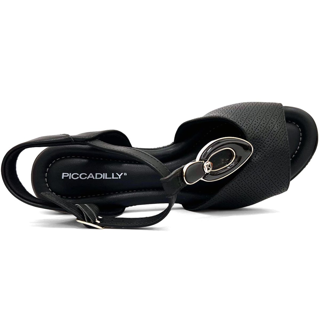 Sandália Piccadilly Conforto Salto Bloco 566060 Preto Sandália Piccadilly Conforto Salto Bloco 566060 Preto