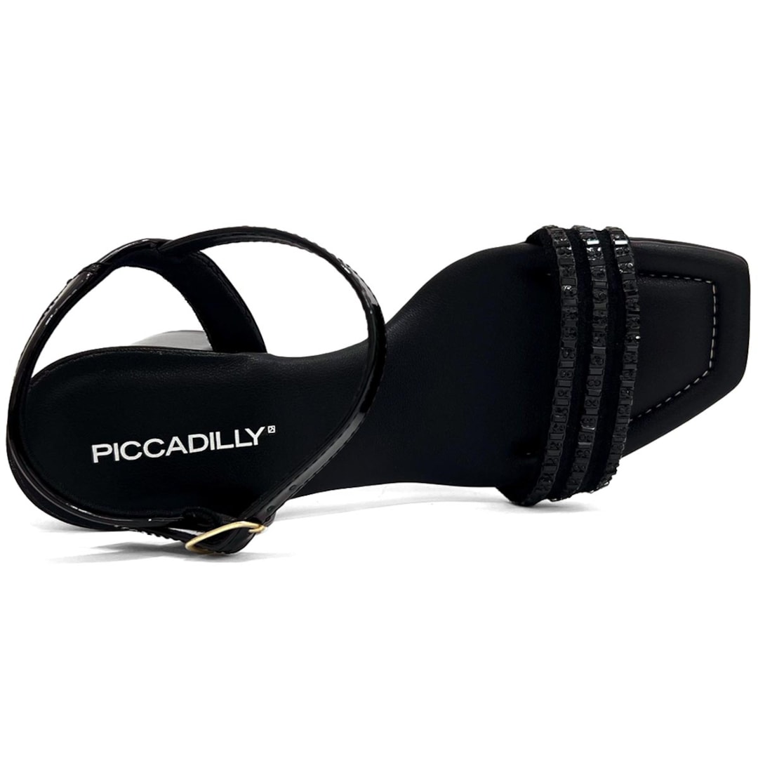 Sandália Piccadilly Conforto Salto Bloco 626040 Preto