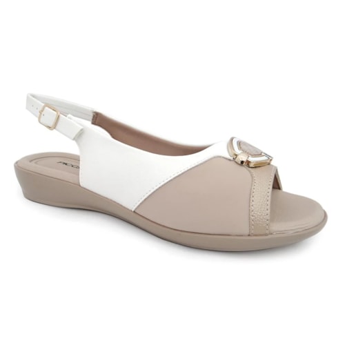 Sandalia Piccadilly Feminina Conforto 500292 Branco/Marfim