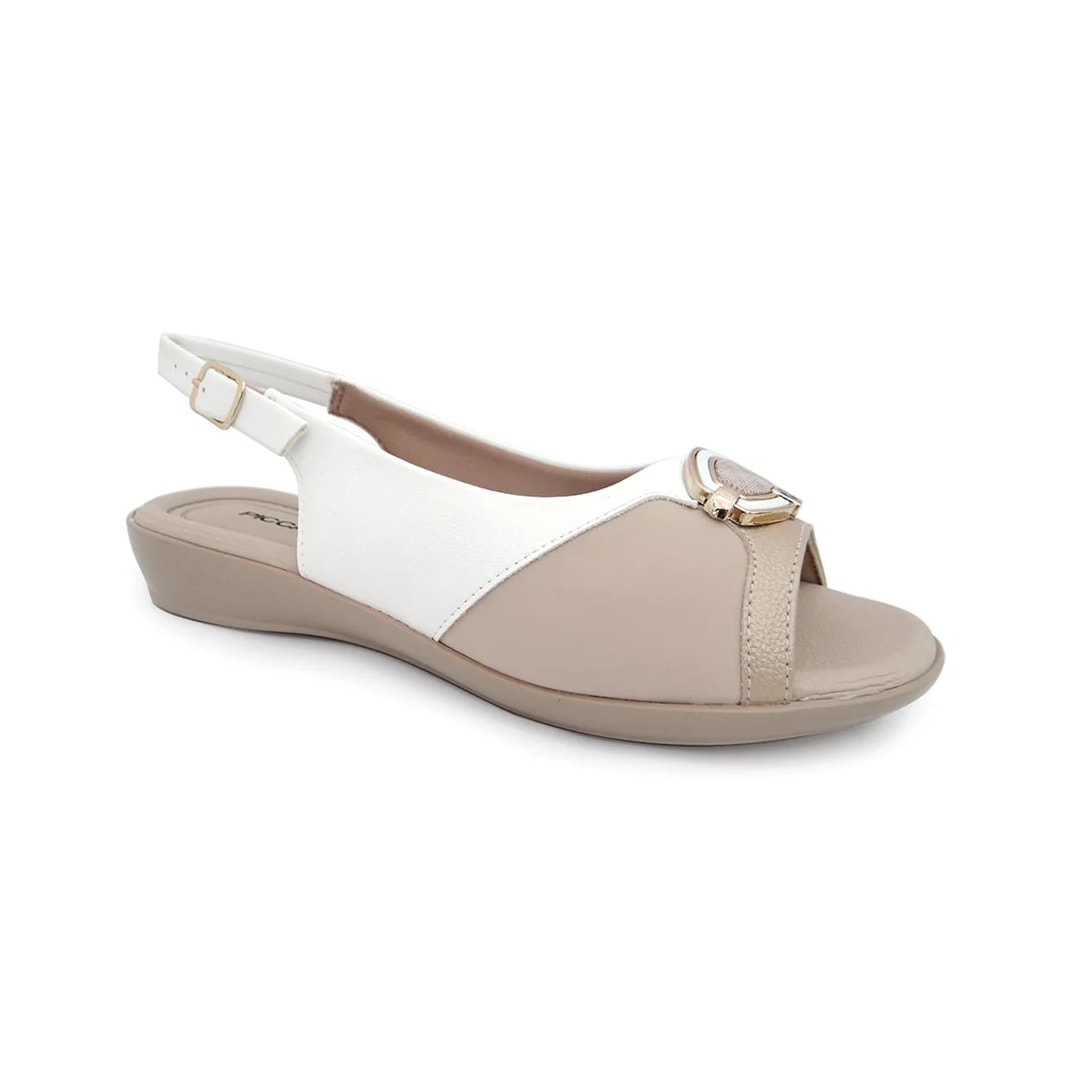 Sandália Piccadilly Feminina Conforto 500292 Branco/Marfim
