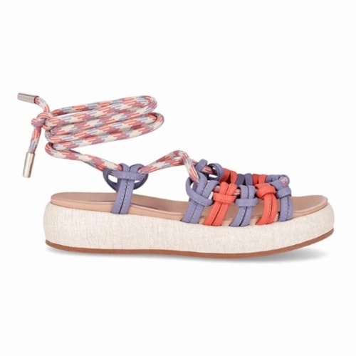 Sandalia Piccadilly Flatform Papete 459005 Quartzo Azul