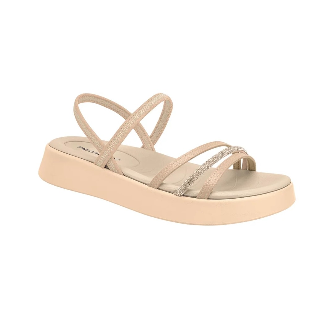 Sandália Piccadilly Flatform Papete 468017 Marfim