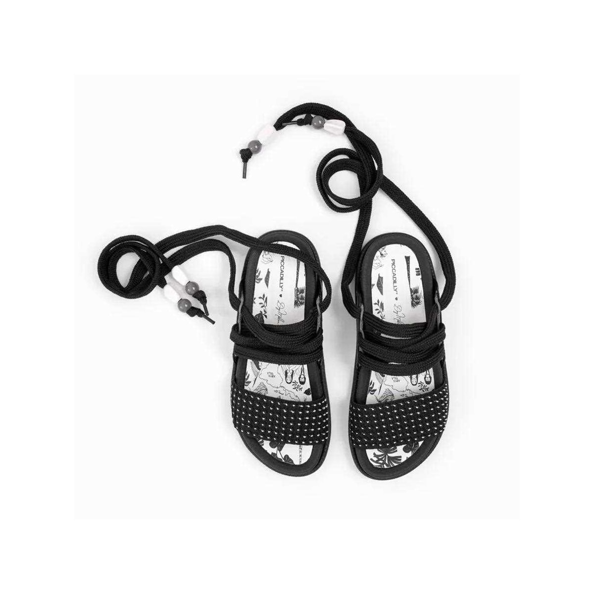 Sandália Piccadilly Flatform Papete 478001 Preto Sandália Piccadilly Flatform Papete 478001 Preto