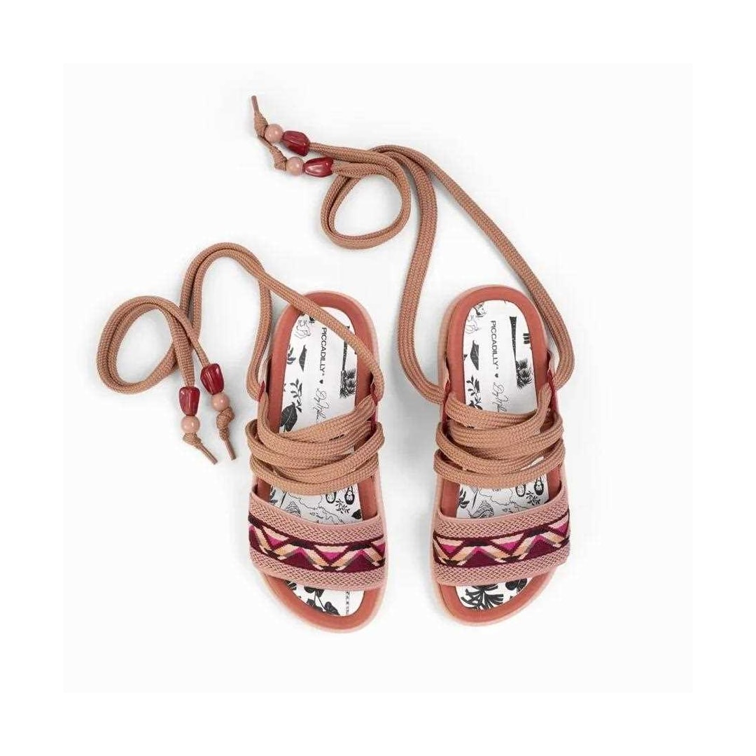 Sandália Piccadilly Flatform Papete 478002 Amendoa