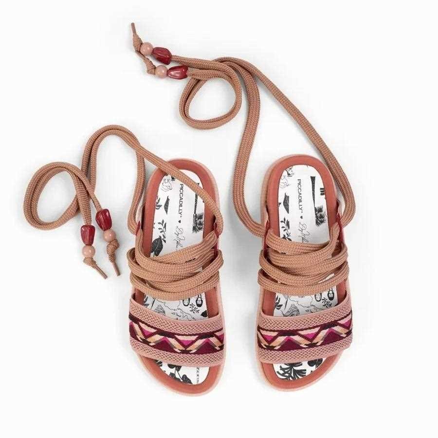 Sandália Piccadilly Flatform Papete 478002 Amendoa