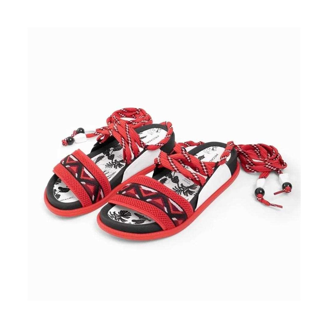 Sandália Piccadilly Flatform Papete 478002 Vermelho