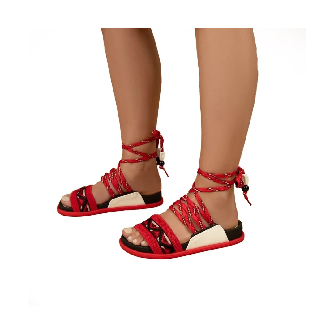 Sandália Piccadilly Flatform Papete 478002 Vermelho