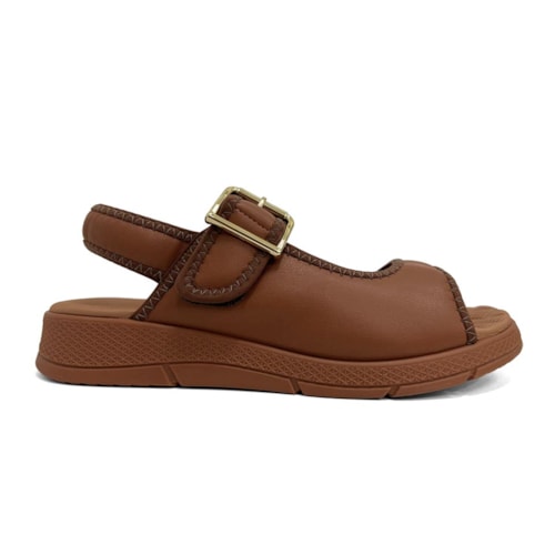 Detalhe - Sandália Piccadilly Papete Conforto 571019 Ocre