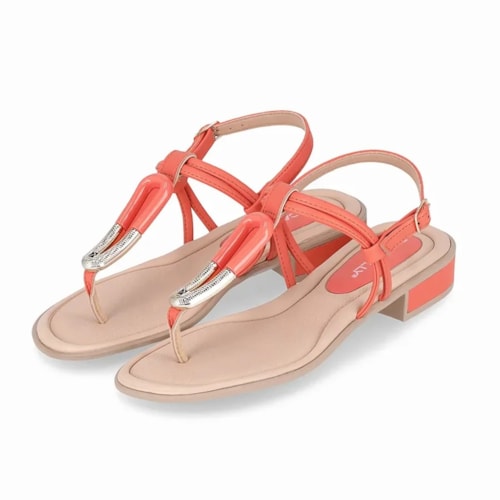 Sandalia Piccadilly Rasteira 590034 Coral