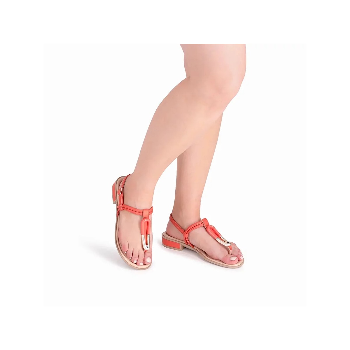 Sandália Piccadilly Rasteira 590034 Coral Sandália Piccadilly Rasteira 590034 Coral