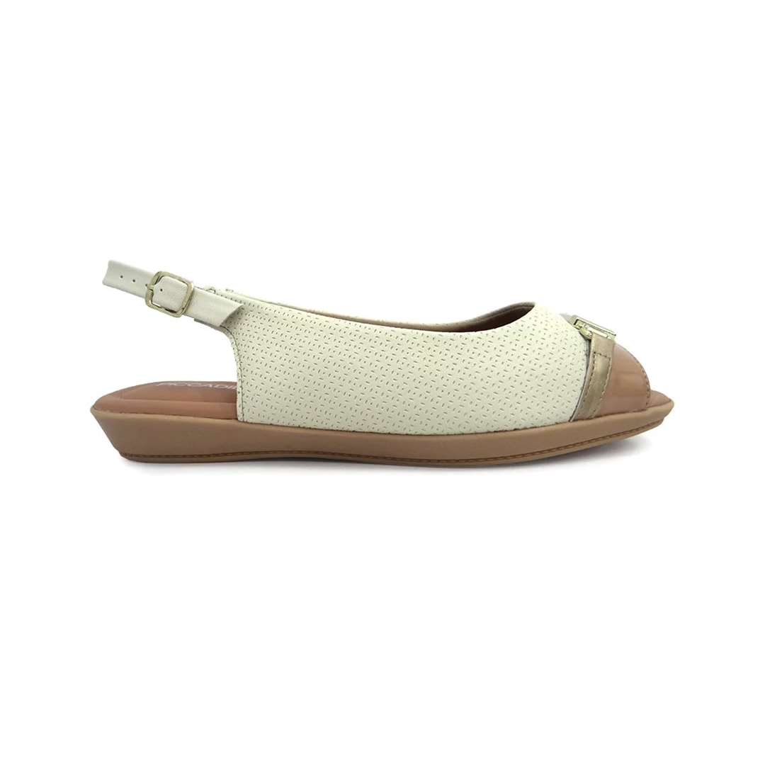 Sandália Piccadilly Rasteira Conforto 10307 Off White/Nude