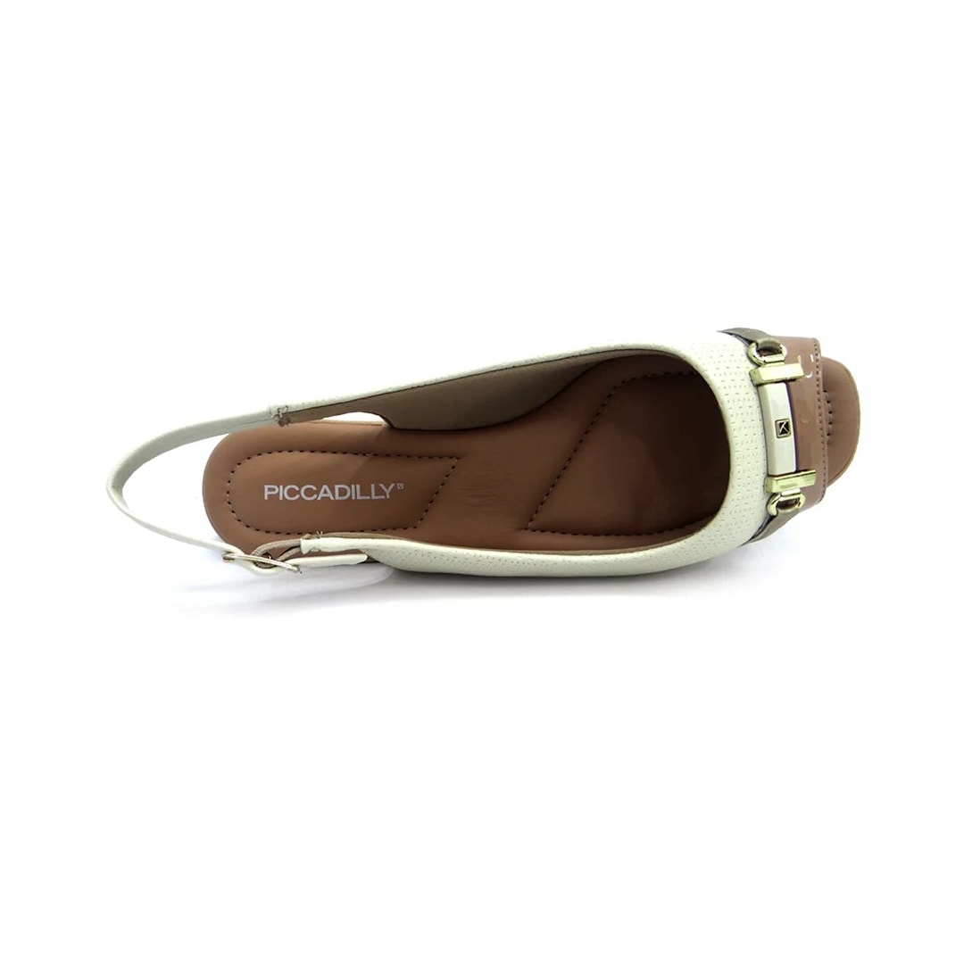 Sandália Piccadilly Rasteira Conforto 10307 Off White/Nude