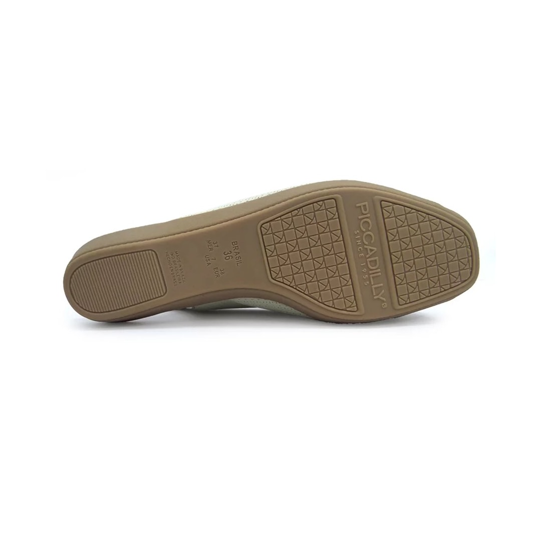 Sandália Piccadilly Rasteira Conforto 10307 Off White/Nude