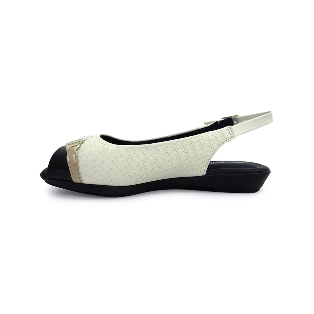 Sandália Piccadilly Rasteira Conforto 10307 OFf White/Preto Sandália Piccadilly Rasteira Conforto 10307 OFf White/Preto