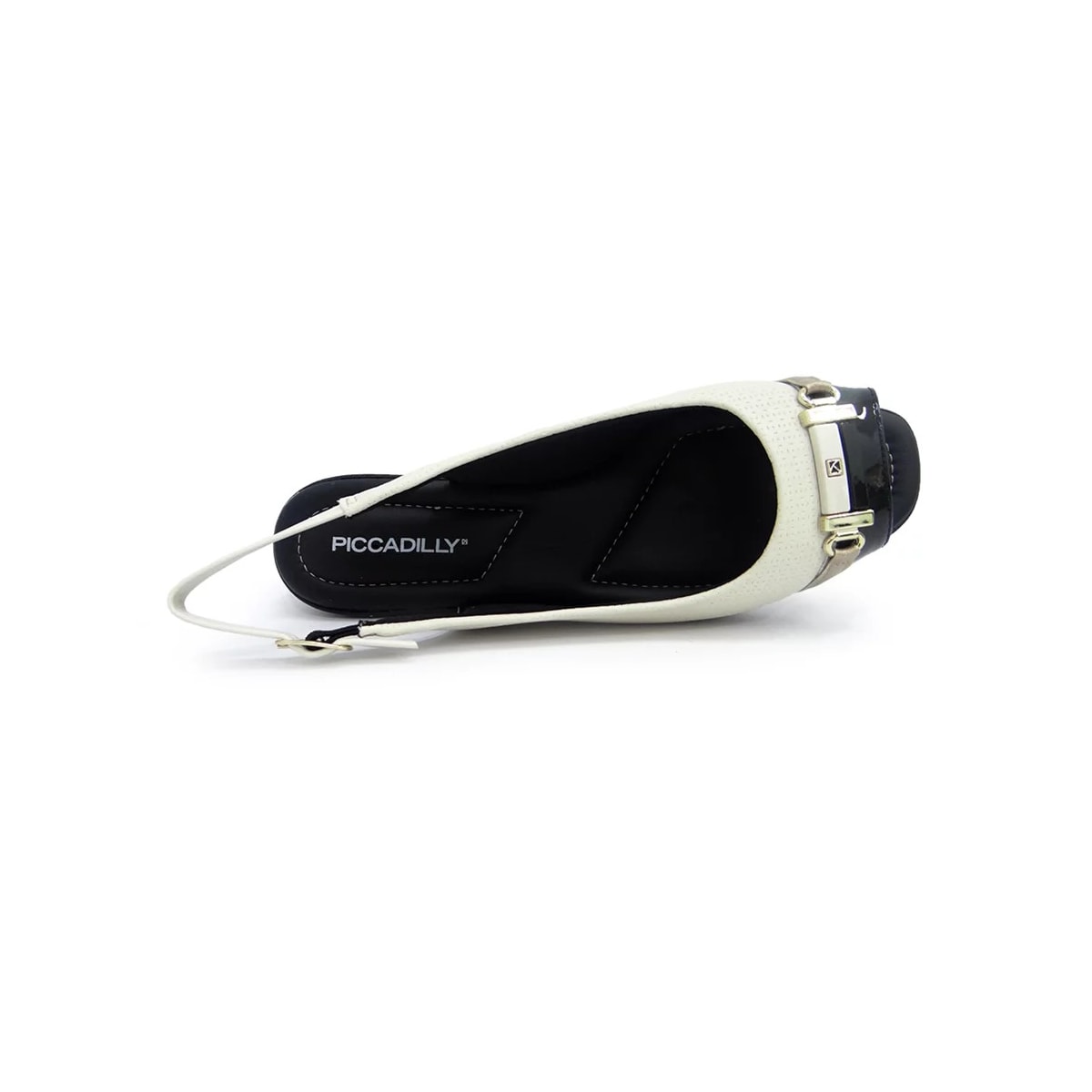 Sandália Piccadilly Rasteira Conforto 10307 OFf White/Preto Sandália Piccadilly Rasteira Conforto 10307 OFf White/Preto