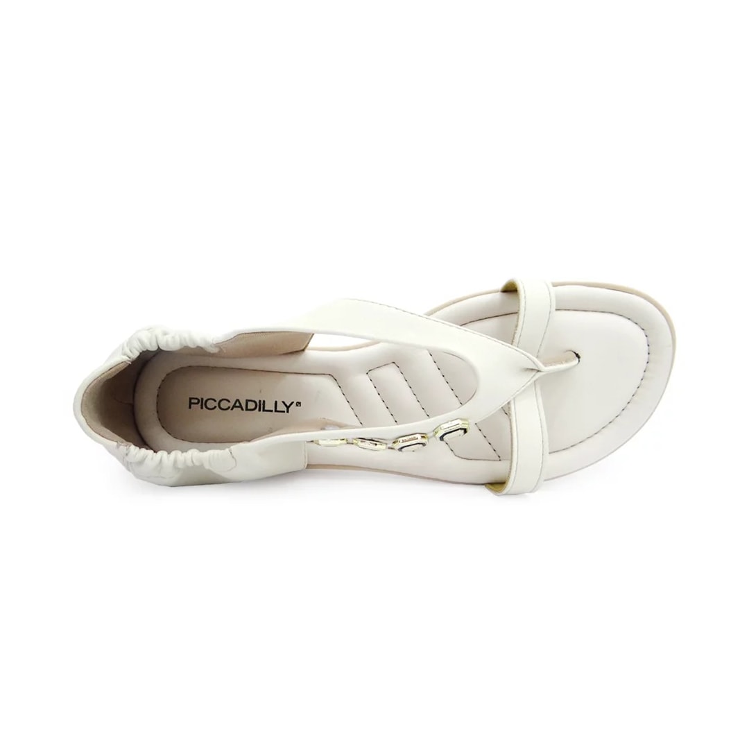 Sandália Piccadilly Rasteira Conforto 339014 Off White