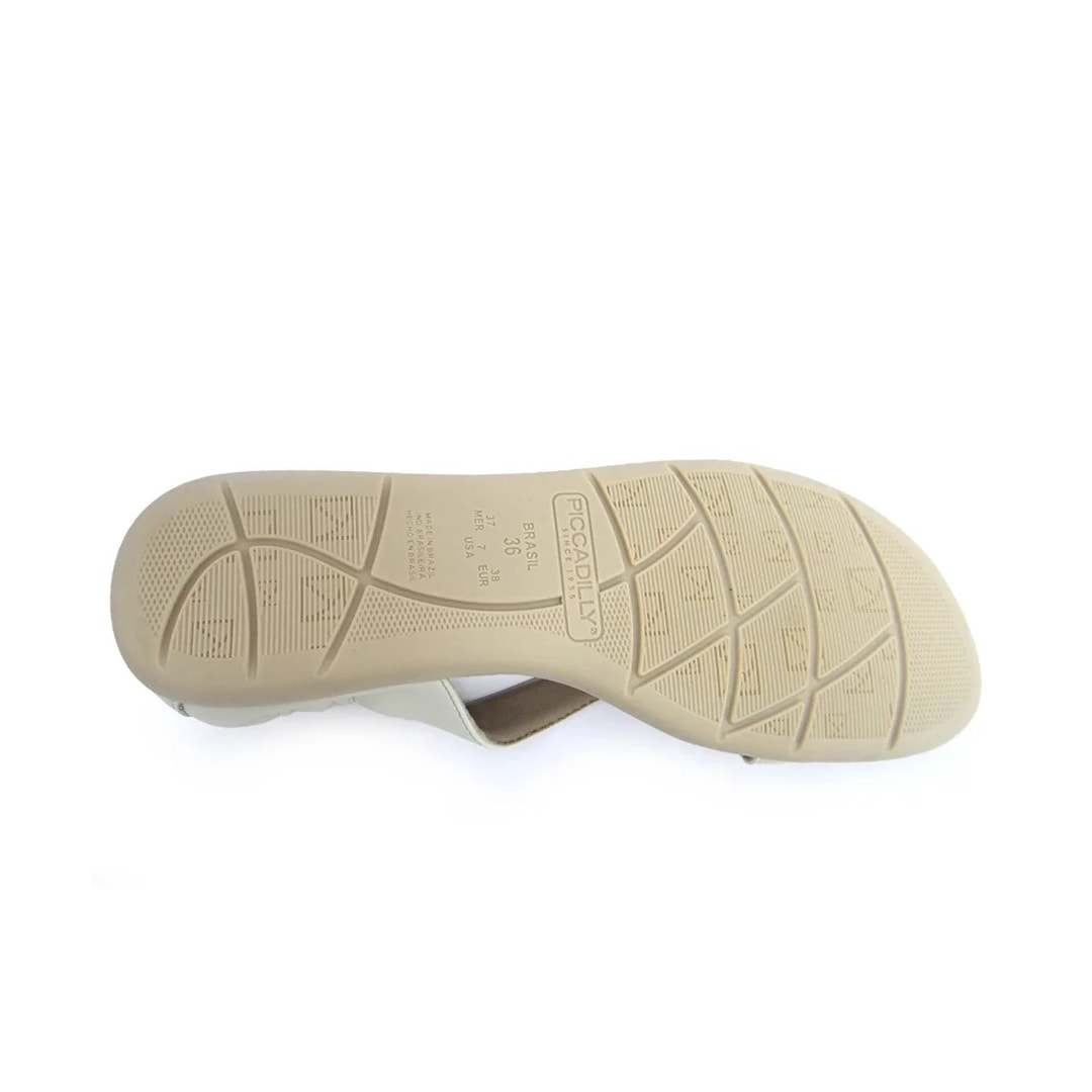 Sandália Piccadilly Rasteira Conforto 339014 Off White