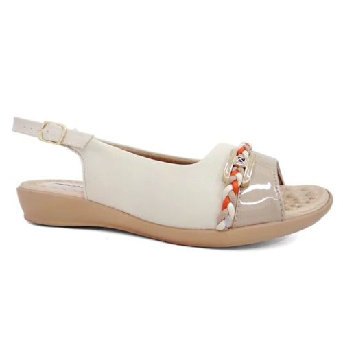 Sandalia Piccadilly Rasteira Conforto 500349 Off White