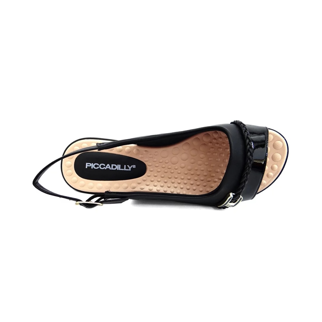 Sandália Piccadilly Rasteira Conforto 500349 Preto