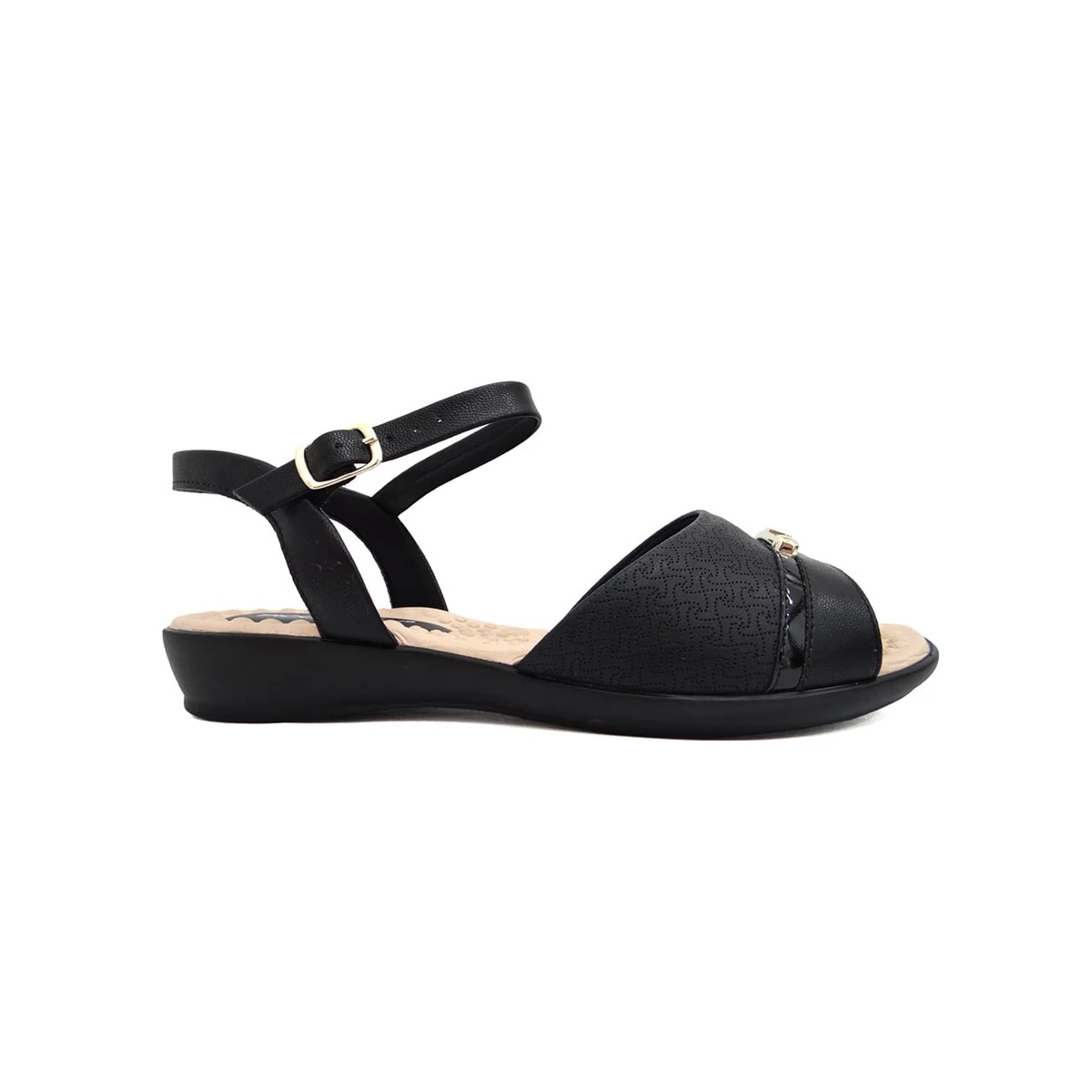 Sandália Piccadilly Rasteira Conforto 500351 Preto Sandália Piccadilly Rasteira Conforto 500351 Preto