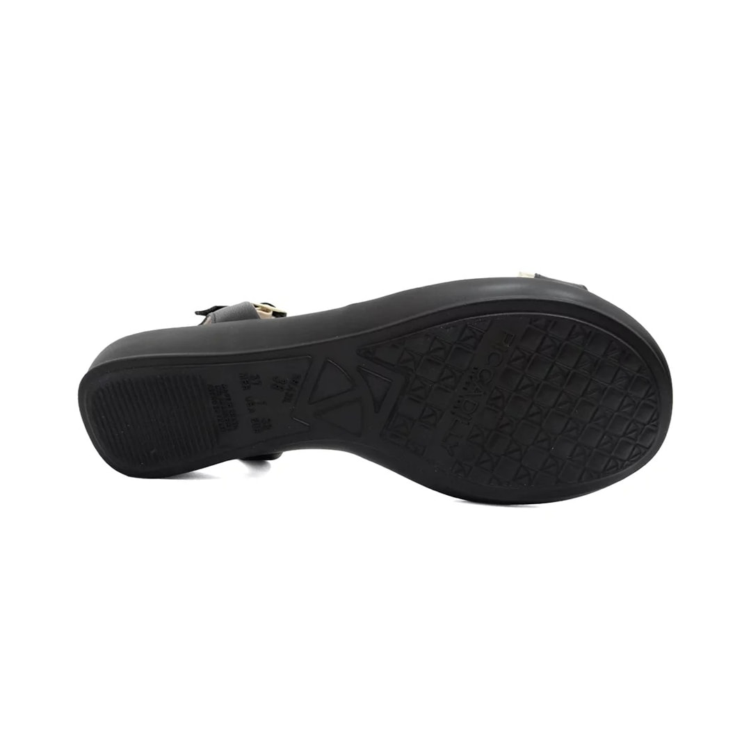 Sandália Piccadilly Rasteira Conforto 500351 Preto/Off White