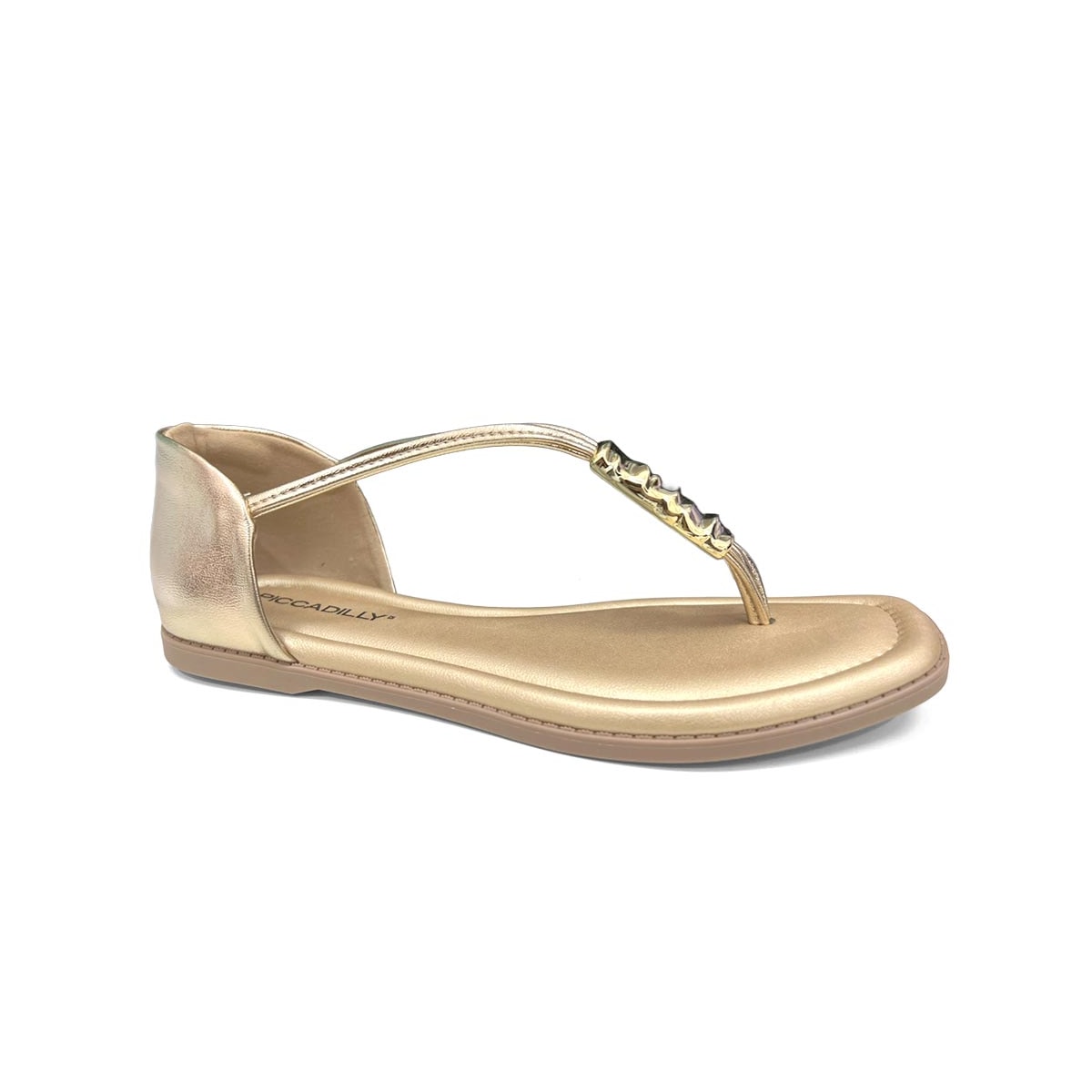 Sandália Piccadilly Rasteira Conforto 508091 Ouro