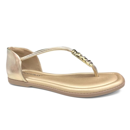 Sandália Piccadilly Rasteira Conforto 508091 Ouro