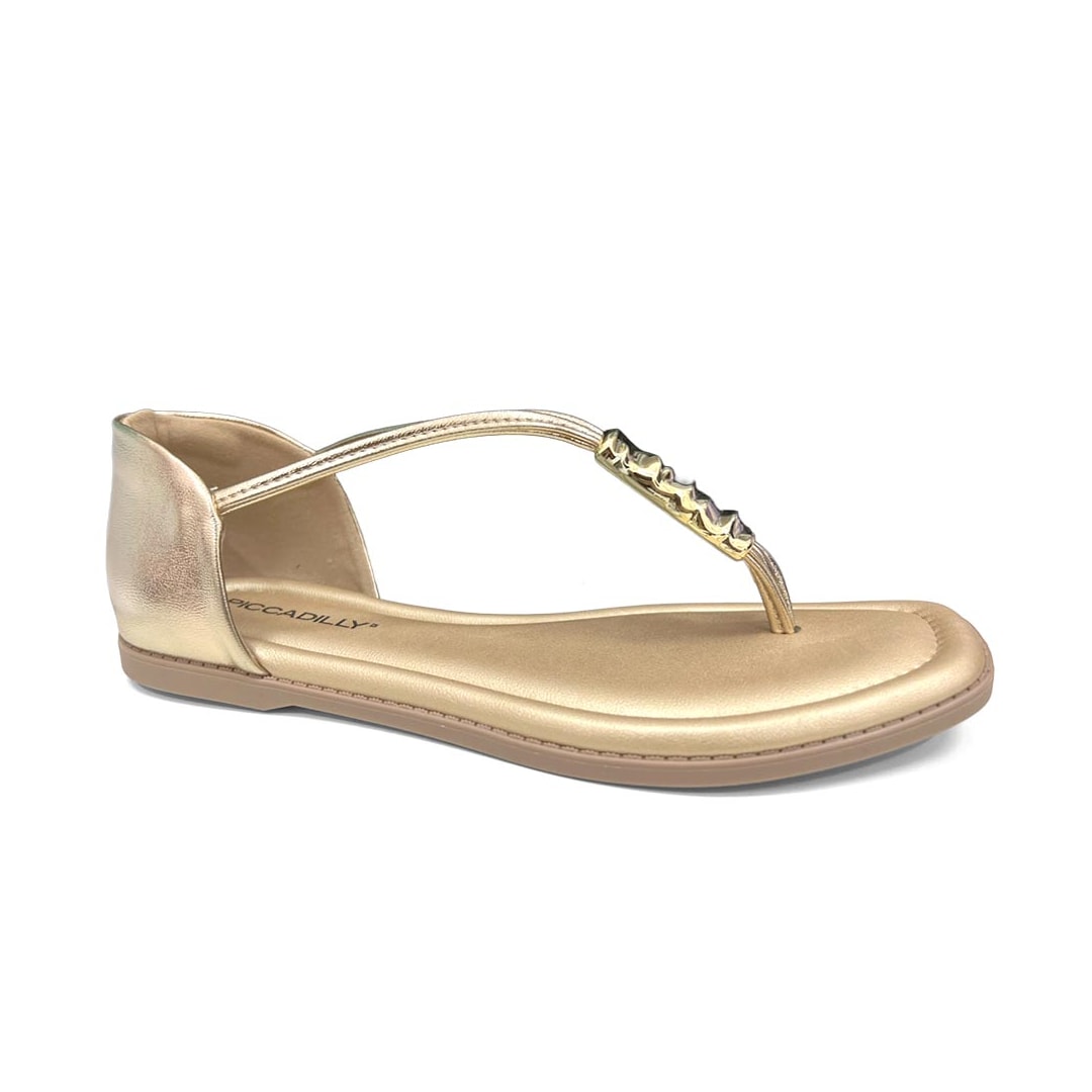 Sandália Piccadilly Rasteira Conforto 508091 Ouro Sandália Piccadilly Rasteira Conforto 508091 Ouro