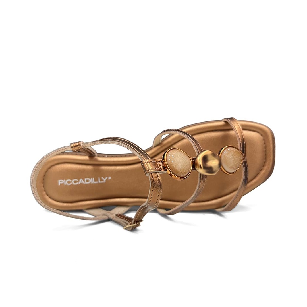 Sandália Piccadilly Rasteira Conforto 508093 Ouro Velho Sandália Piccadilly Rasteira Conforto 508093 Ouro Velho