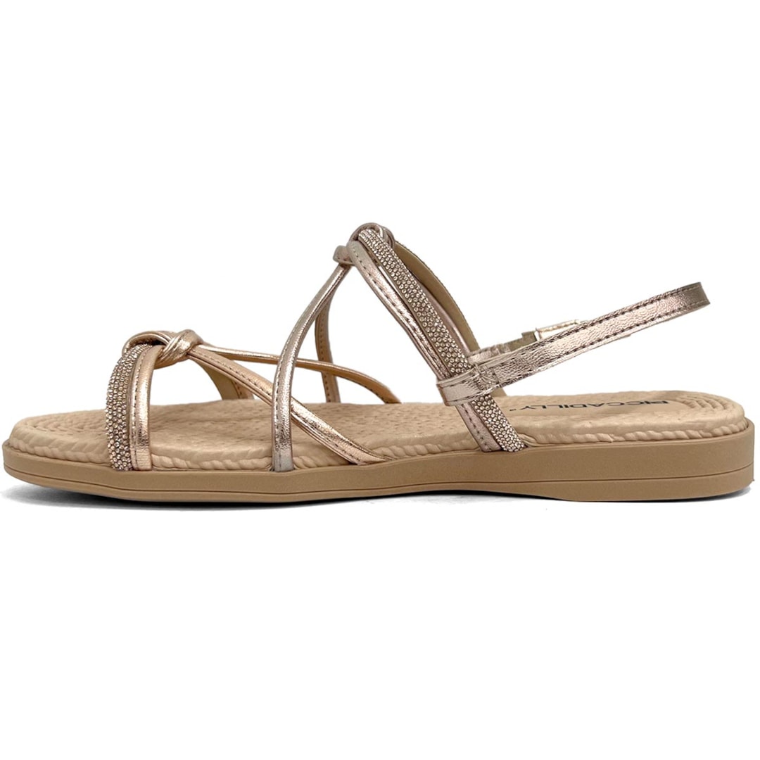 Sandália Piccadilly Rasteira Conforto 513011 Rose