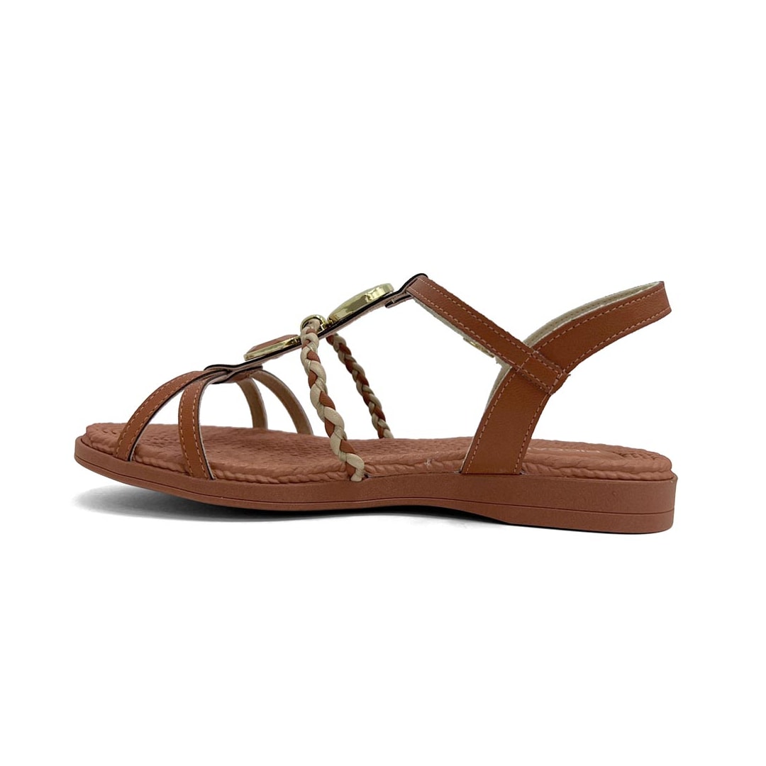 Sandália Piccadilly Rasteira Conforto 513040 Ocre