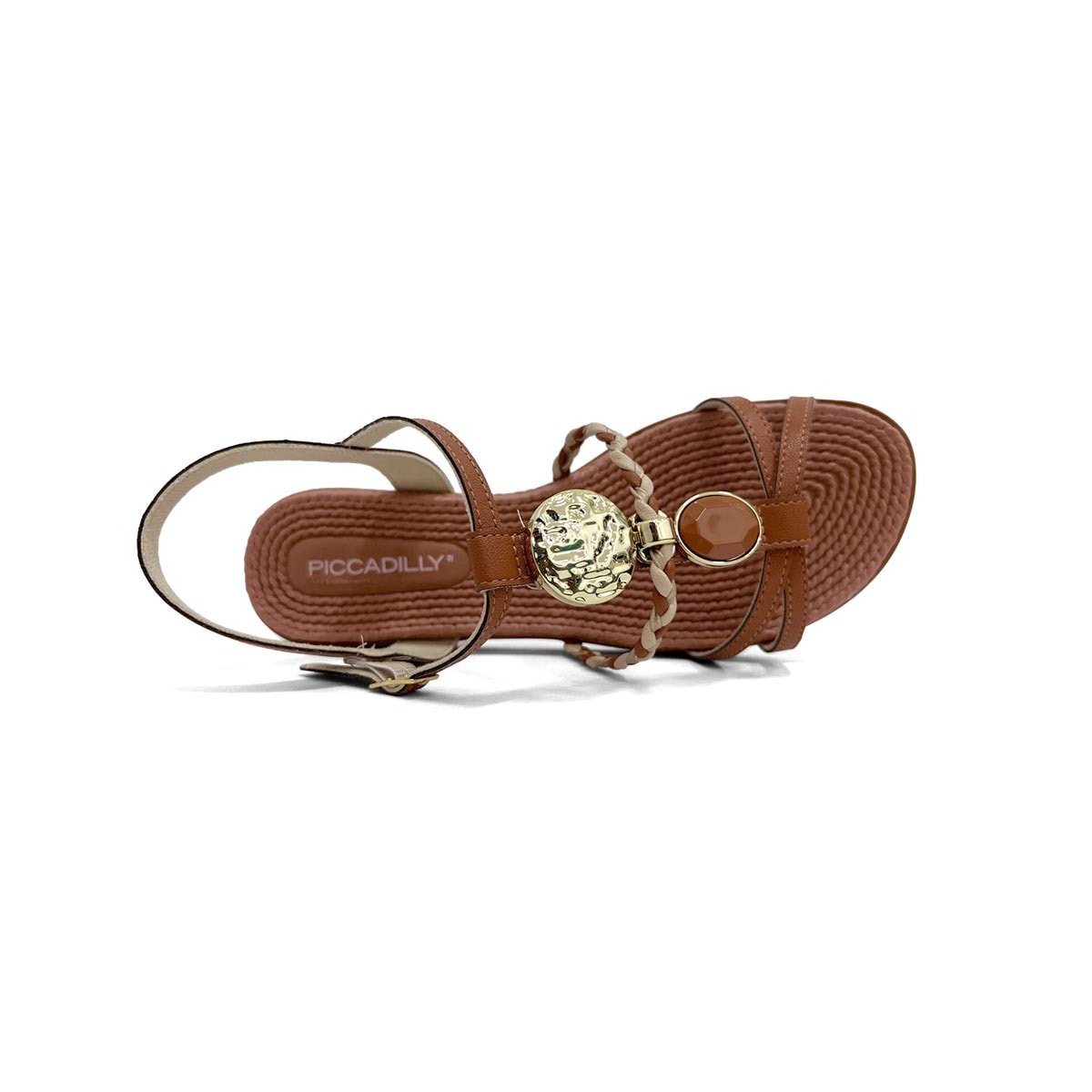 Sandália Piccadilly Rasteira Conforto 513040 Ocre