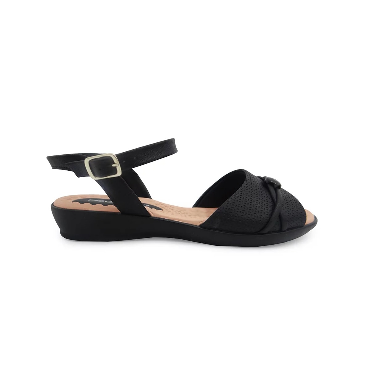 Sandália Piccadilly Rasteira Wide Fit 500331 Preto Sandália Piccadilly Rasteira Wide Fit 500331 Preto