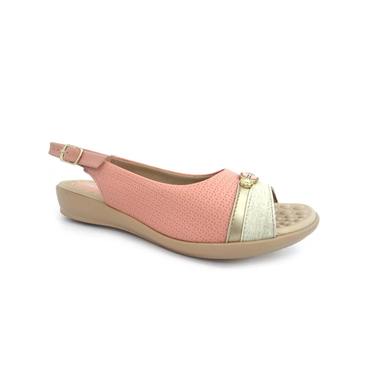 Sandália Piccadilly Rasteira Wide Fit 500332 Pessego Sandália Piccadilly Rasteira Wide Fit 500332 Pessego