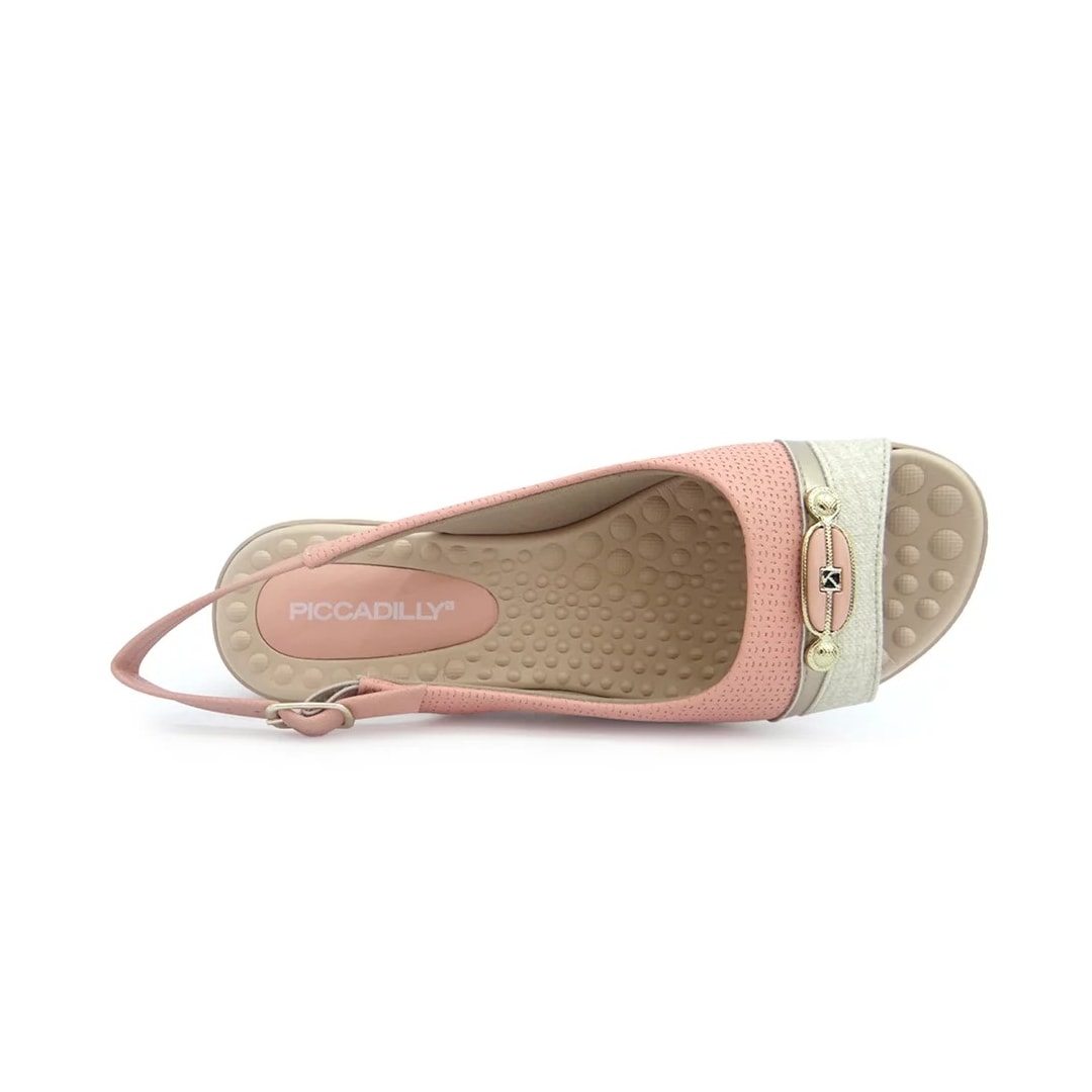 Sandália Piccadilly Rasteira Wide Fit 500332 Pessego