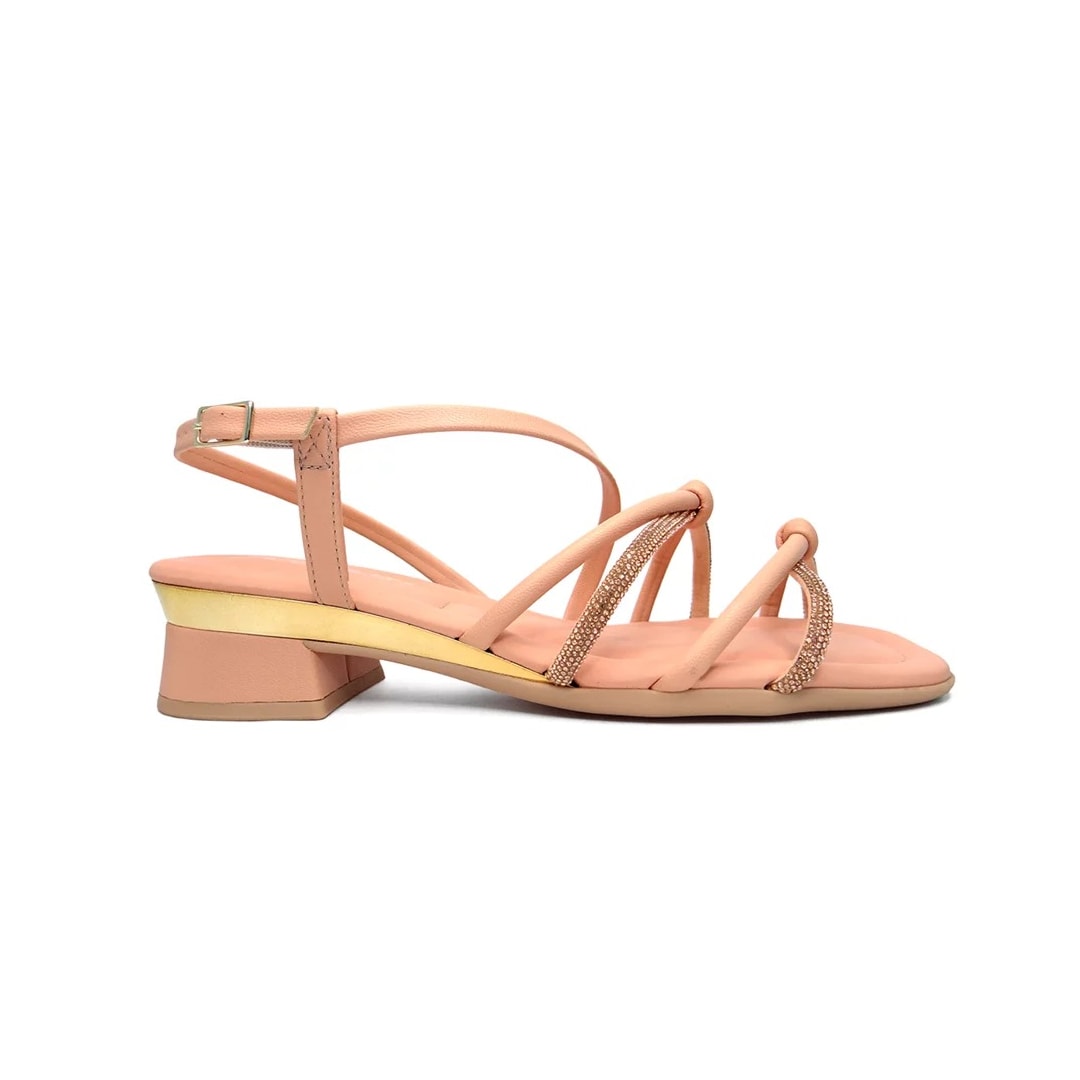 Sandália Piccadilly Salto Baixo 475003 Rose