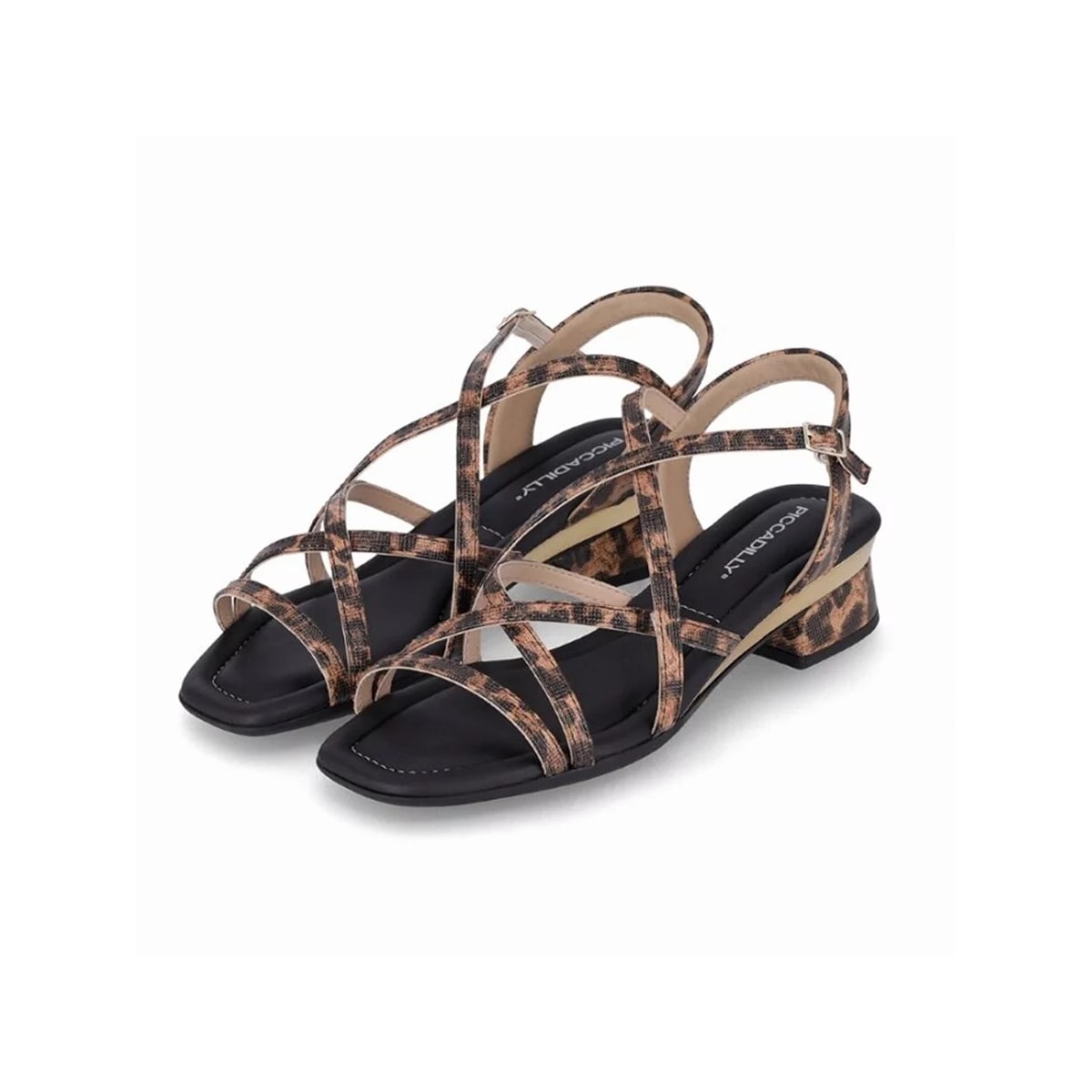 Sandália Piccadilly Salto Baixo 475011 Onça Nude Sandália Piccadilly Salto Baixo 475011 Onça Nude