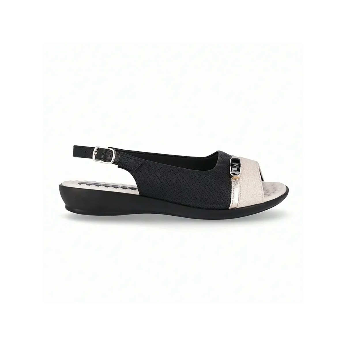 Sandália Piccadilly Salto Baixo 500368 Preto/Natural Sandália Piccadilly Salto Baixo 500368 Preto/Natural