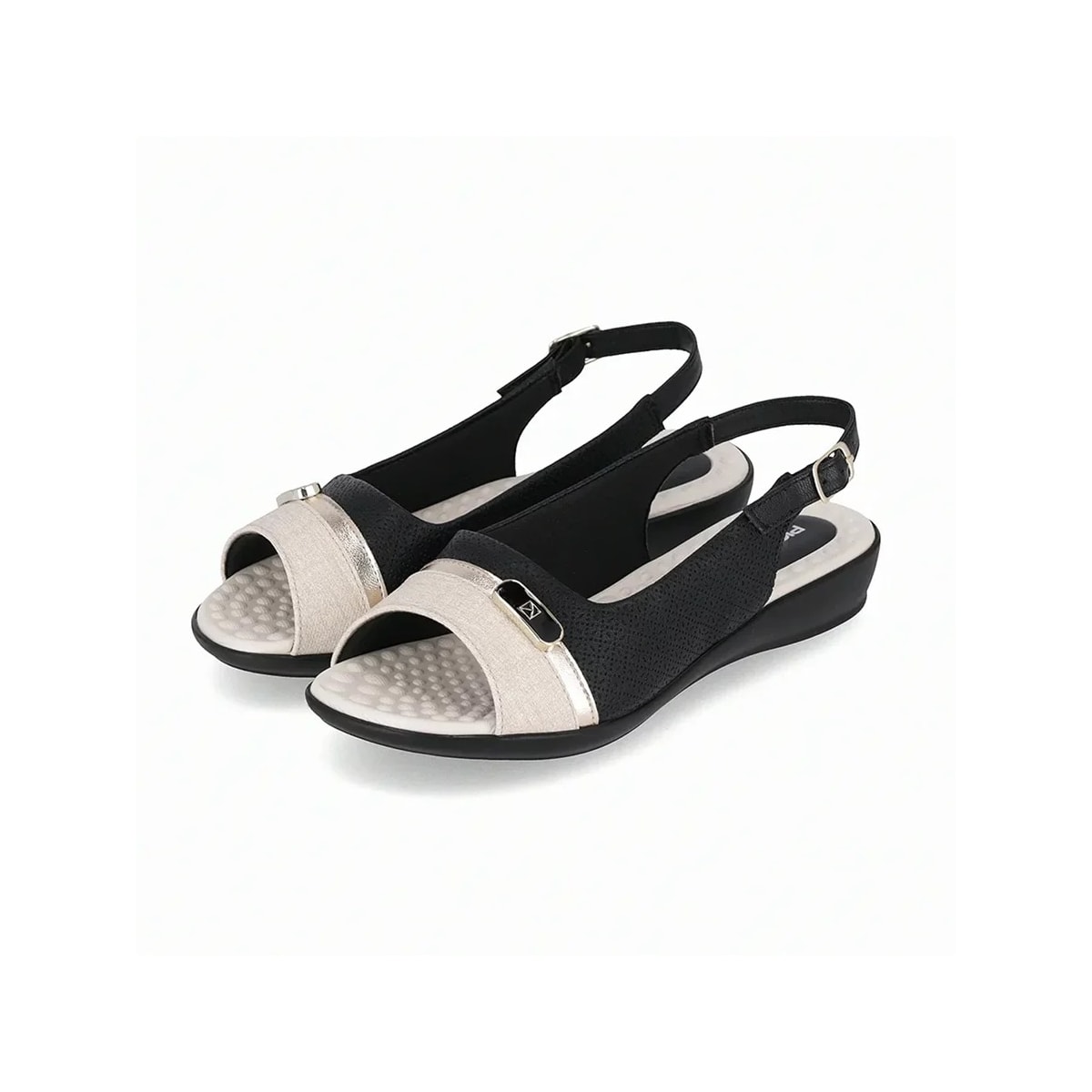 Sandália Piccadilly Salto Baixo 500368 Preto/Natural Sandália Piccadilly Salto Baixo 500368 Preto/Natural