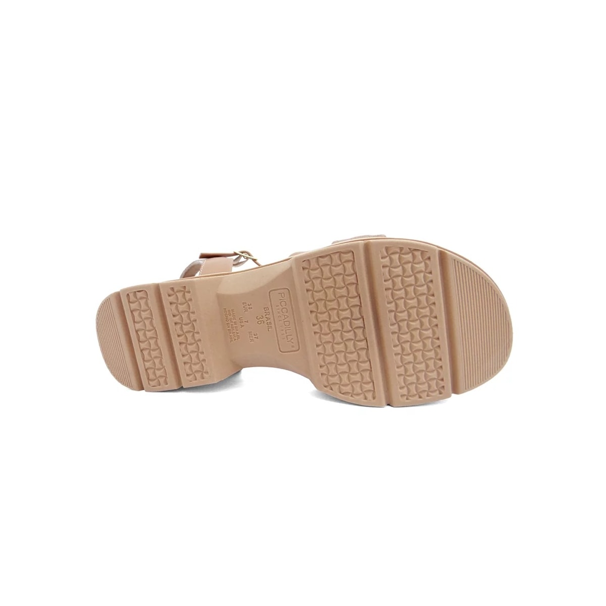 Sandália Piccadilly Salto Baixo 572016 Amendoa