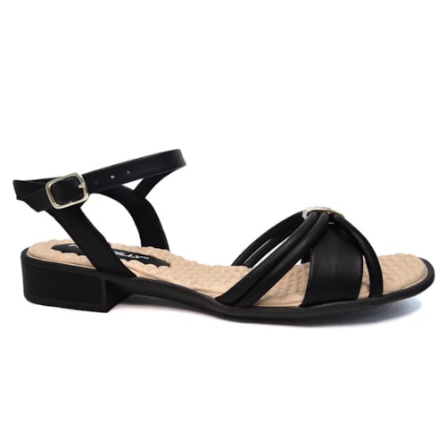 Sandalia Piccadilly Salto Baixo 590021 Preto