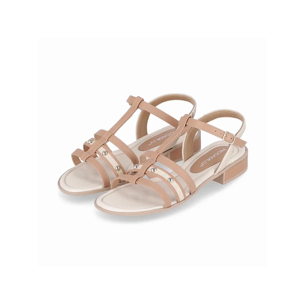 Sandália Piccadilly Salto Baixo 590033 Nude Claro Sandália Piccadilly Salto Baixo 590033 Nude Claro
