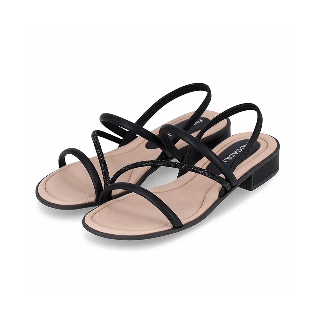 Sandália Piccadilly Salto Baixo 590048 Preto