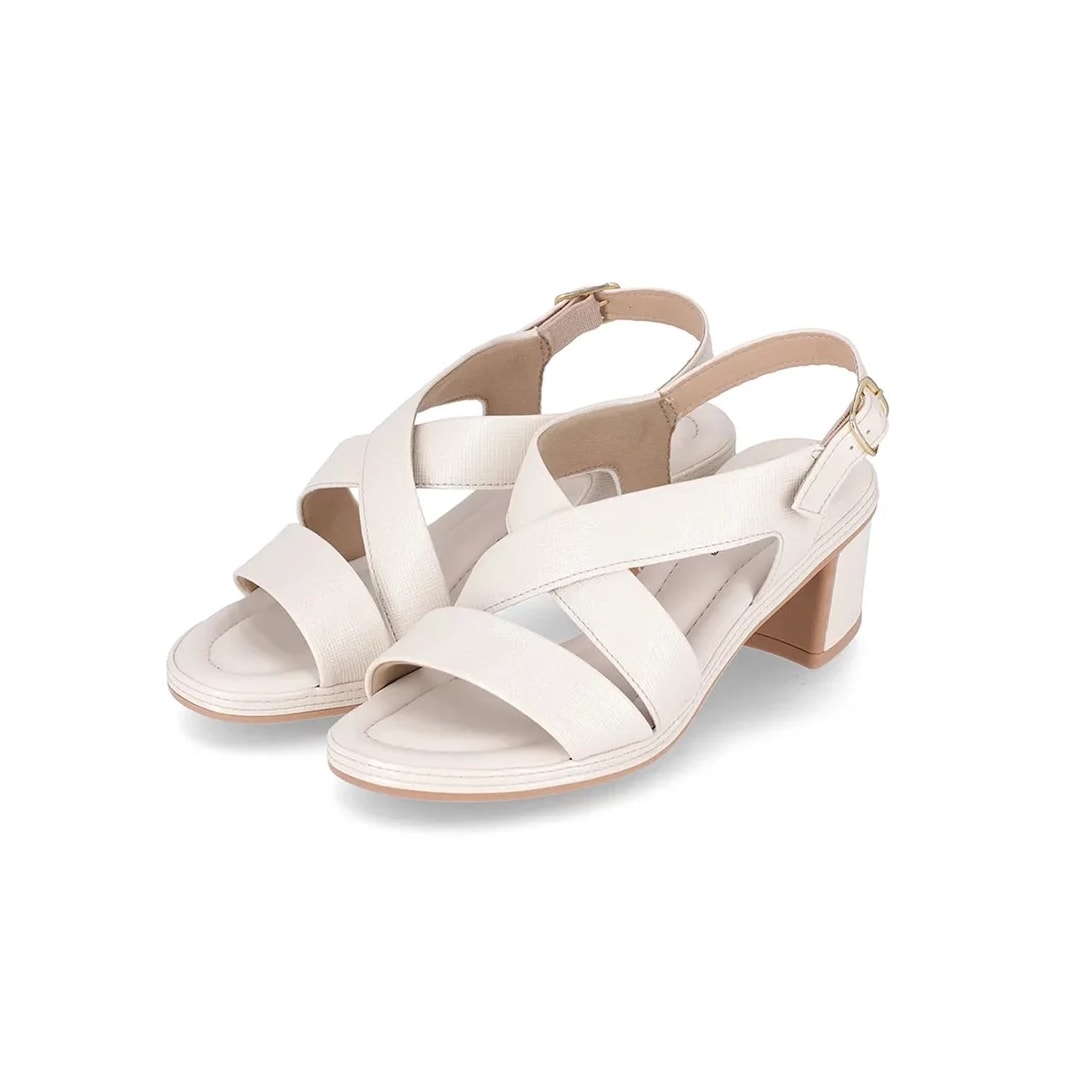 Sandália Piccadilly Salto Bloco 566052 Off White