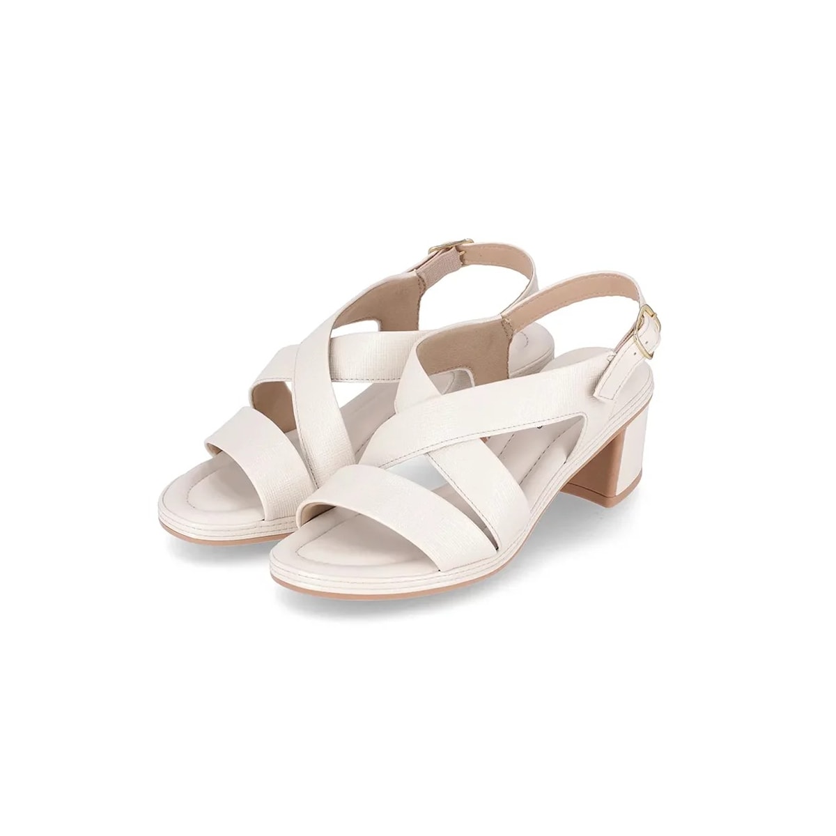 Sandália Piccadilly Salto Bloco 566052 Off White Sandália Piccadilly Salto Bloco 566052 Off White