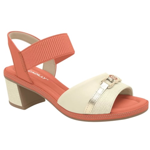 Sandalia Piccadilly Salto Bloco 566056 Coral