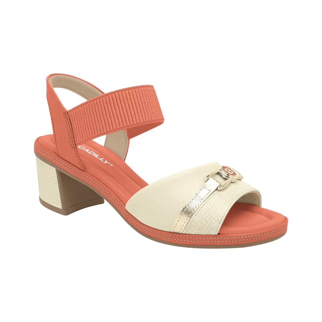 Sandália Piccadilly Salto Bloco 566056 Coral